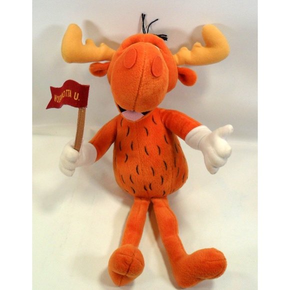 Y2K STUFFINS 9" Rocky and Bullwinkle 9" BULLWINKLE J. MOOSE Plush Wossamotta U. - Picture 8 of 8